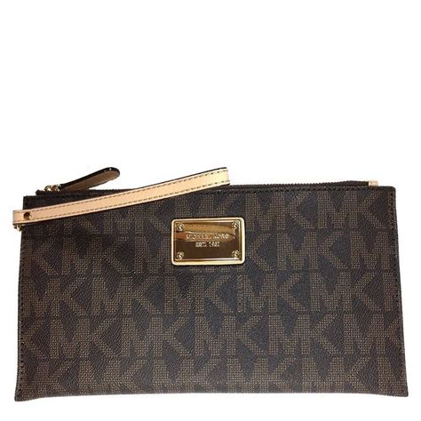 michael kors mk signature pvc large zip clutch